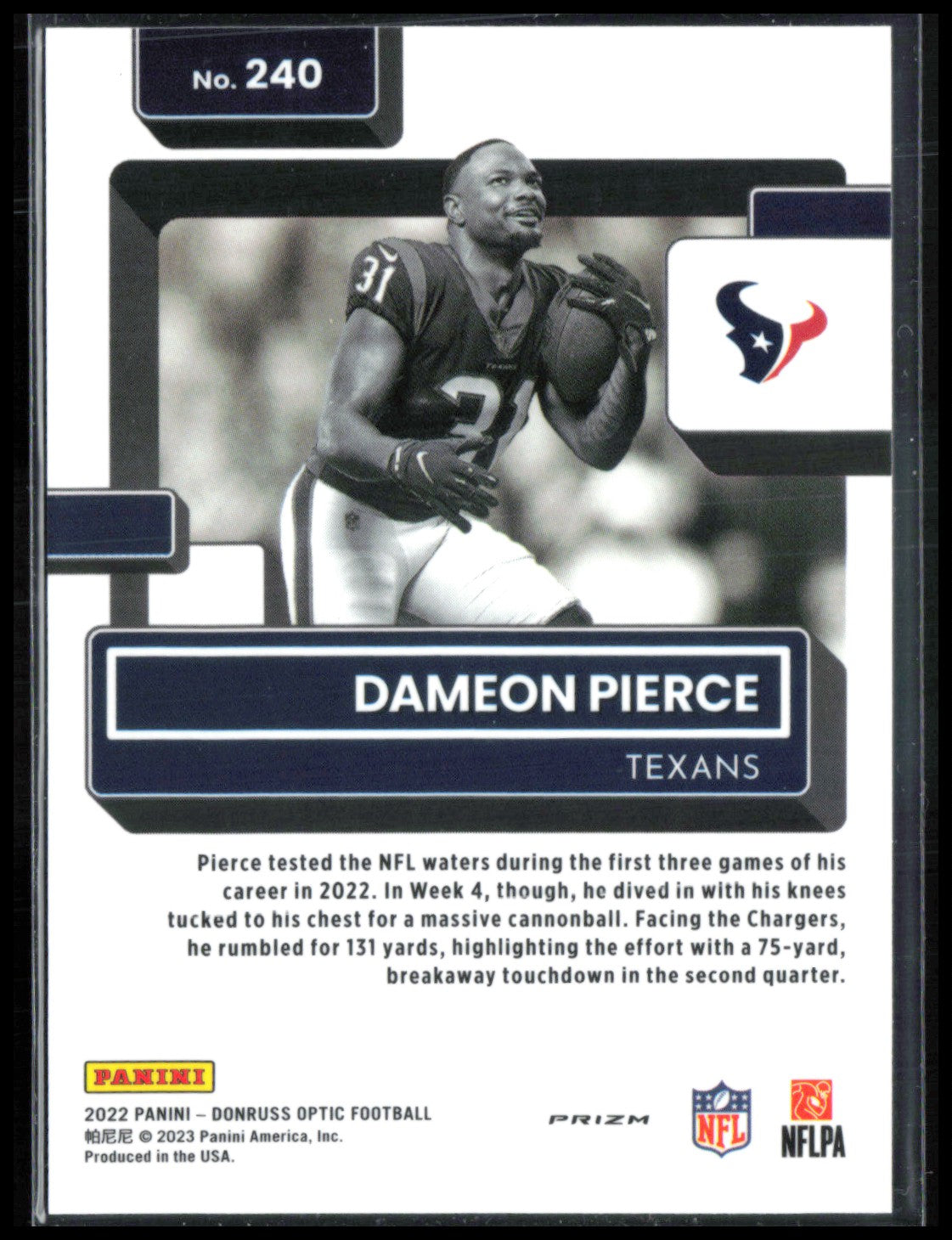 Dameon Pierce RC Negative Holo