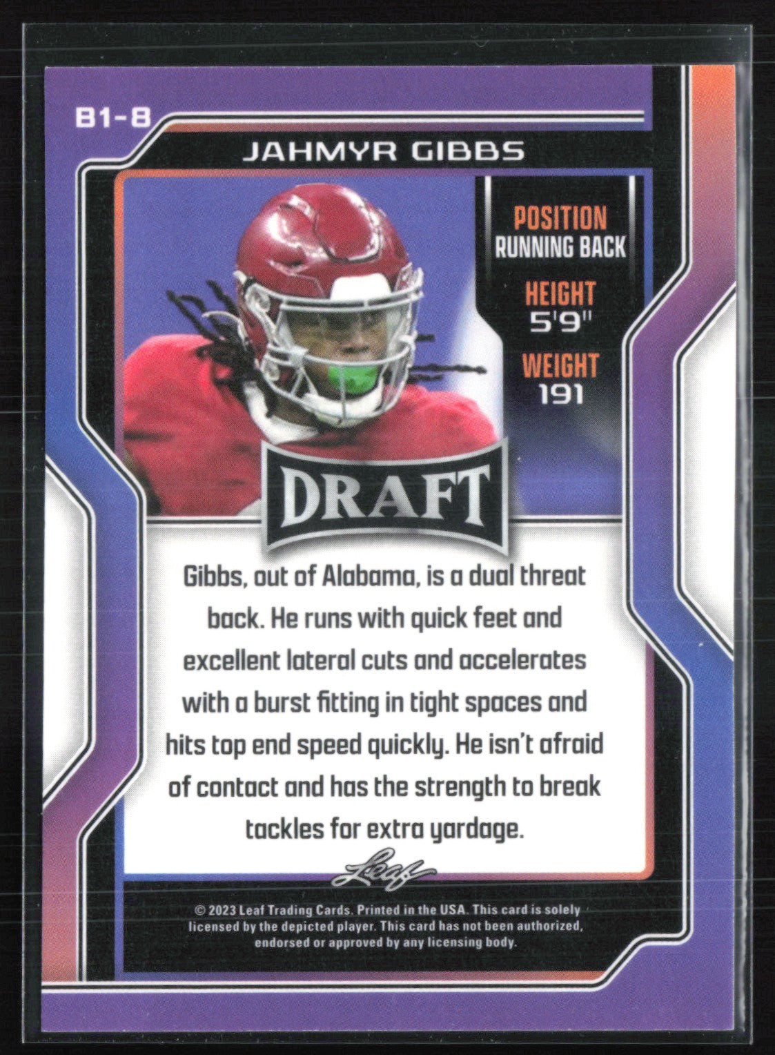 Jahmyr Gibbs RC Draft