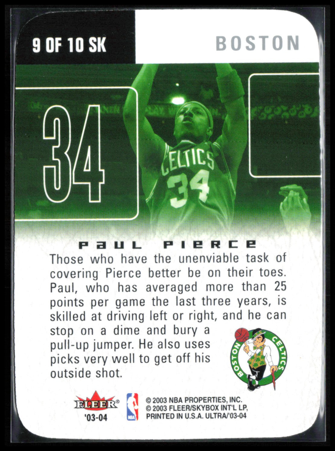 Paul Pierce Scoring Kings Die-Cut 2003-04 Fleer Ultra