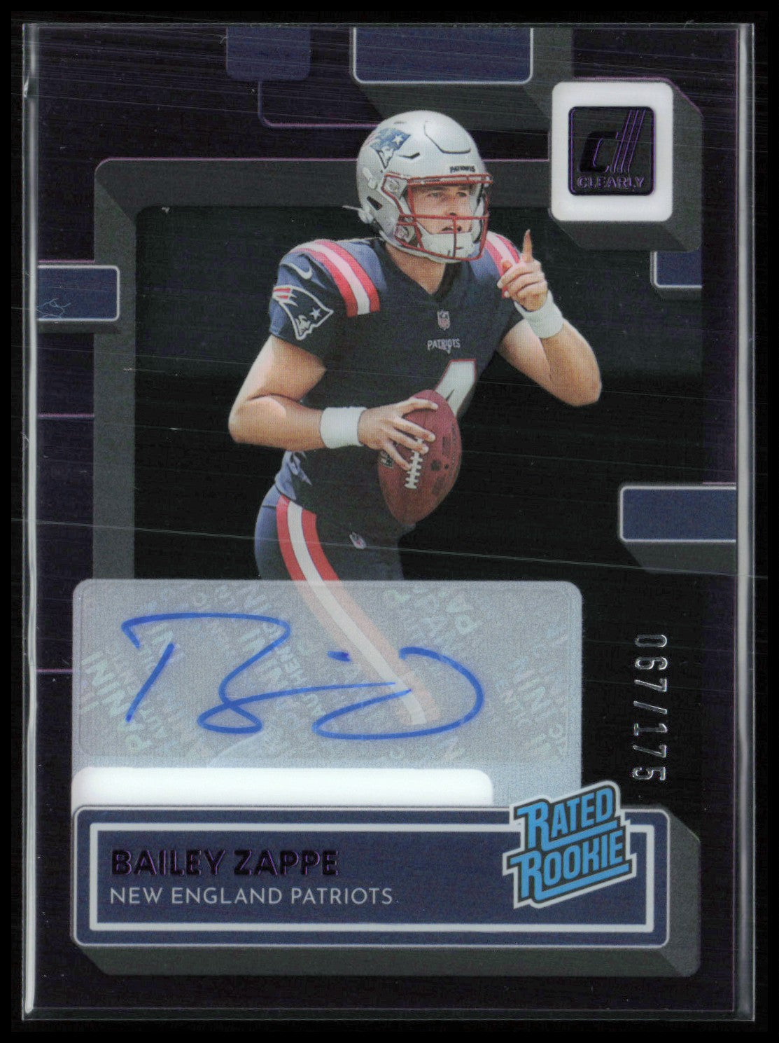 Bailey Zappe RC Auto /175 2022 Clearly Donruss