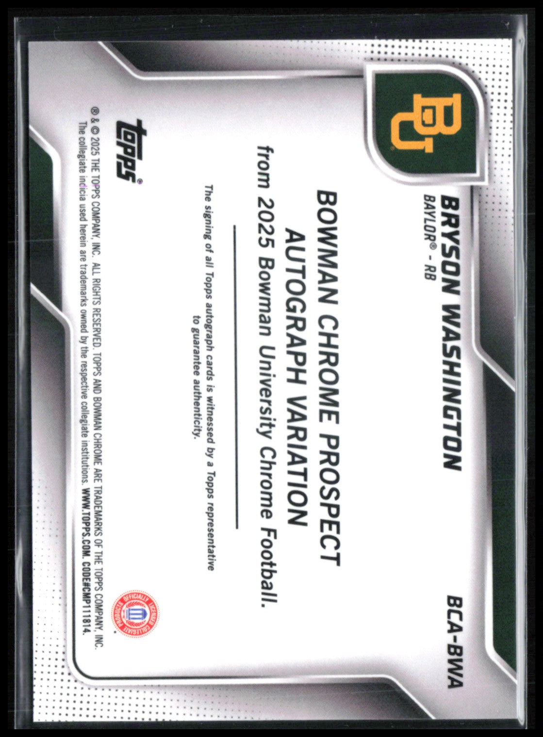 Bryson Washington 1st Bowman Auto