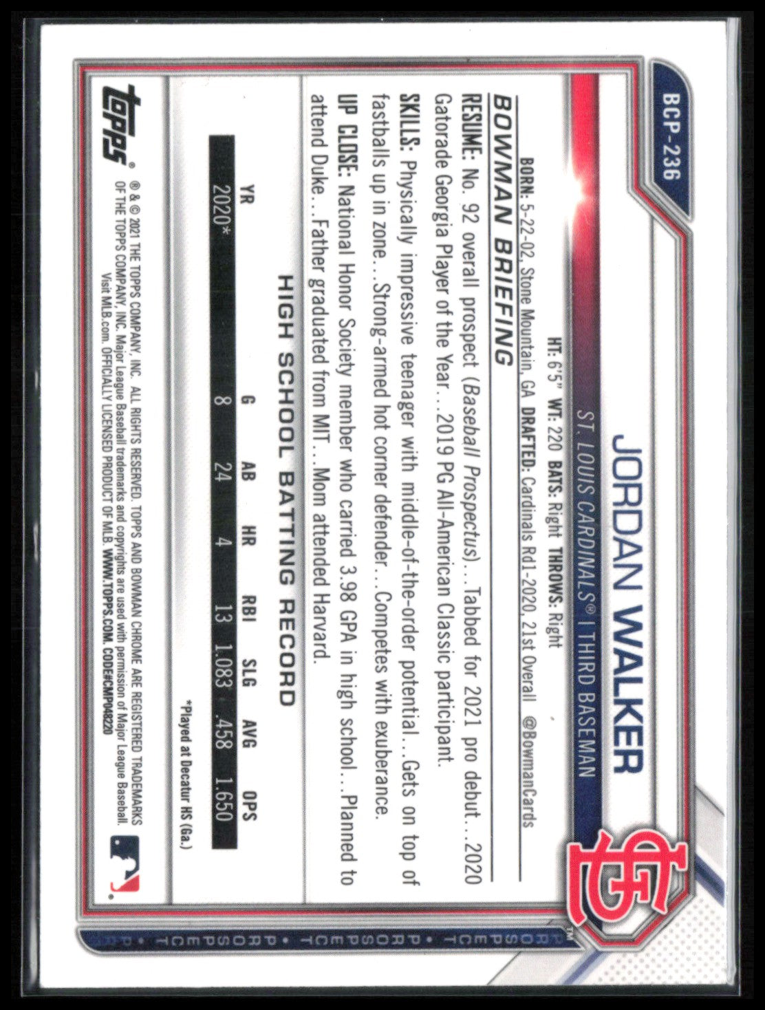 Jordan Walker Prospect Mojo