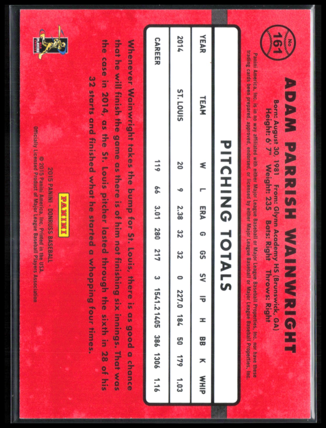 Adam Wainwright Press Proof /199