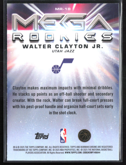 Walter Clayton Jr RC Mojo Mega Rookies