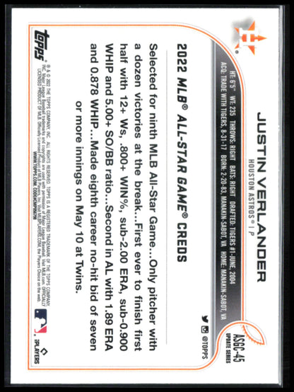 Justin Verlander Refractor ASG