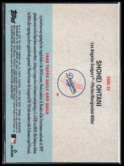 Shohei Ohtani 1955 Topps Rails and Sails Insert