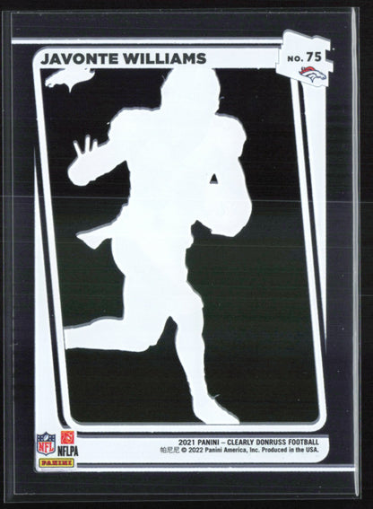 Javonte Williams RC Clearly Donruss