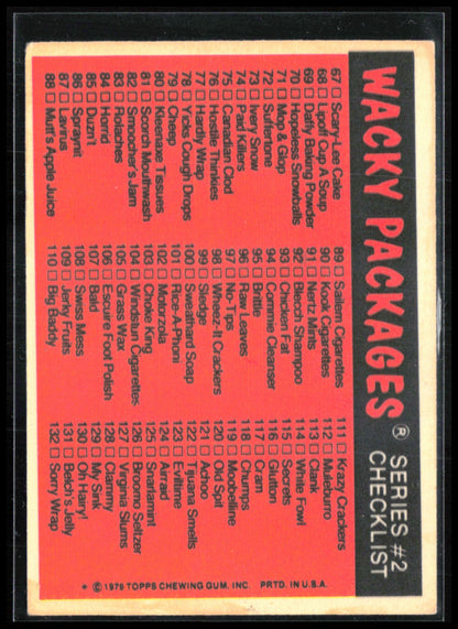Sailem 1979 Topps Wacky Packages Checklist