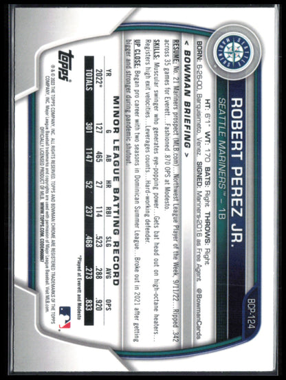Robert Perez Jr. 1st Bowman Mojo
