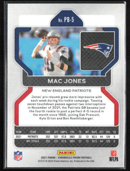 Mac Jones RC Prizm Black