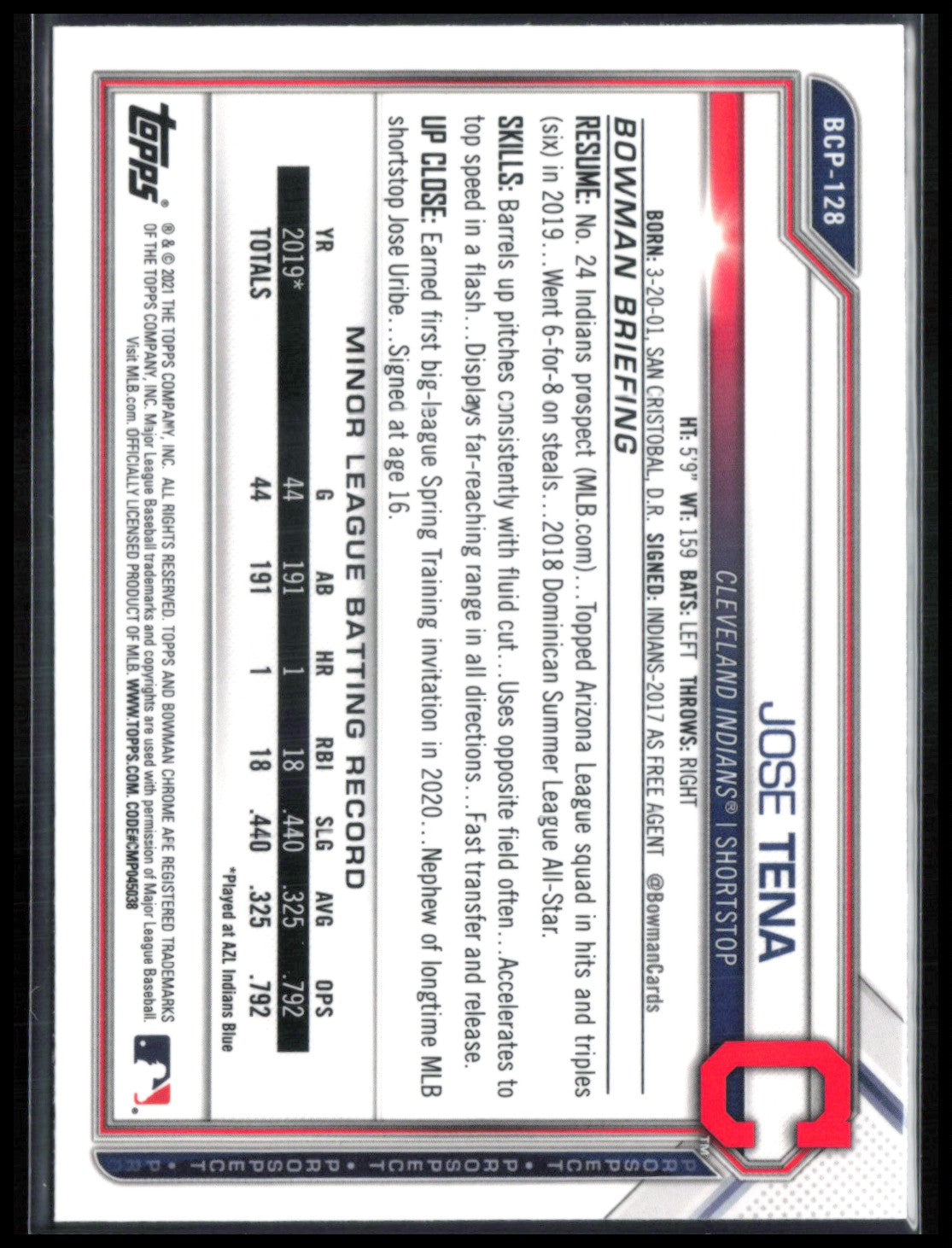Jose Tena 1st Bowman Sapphire