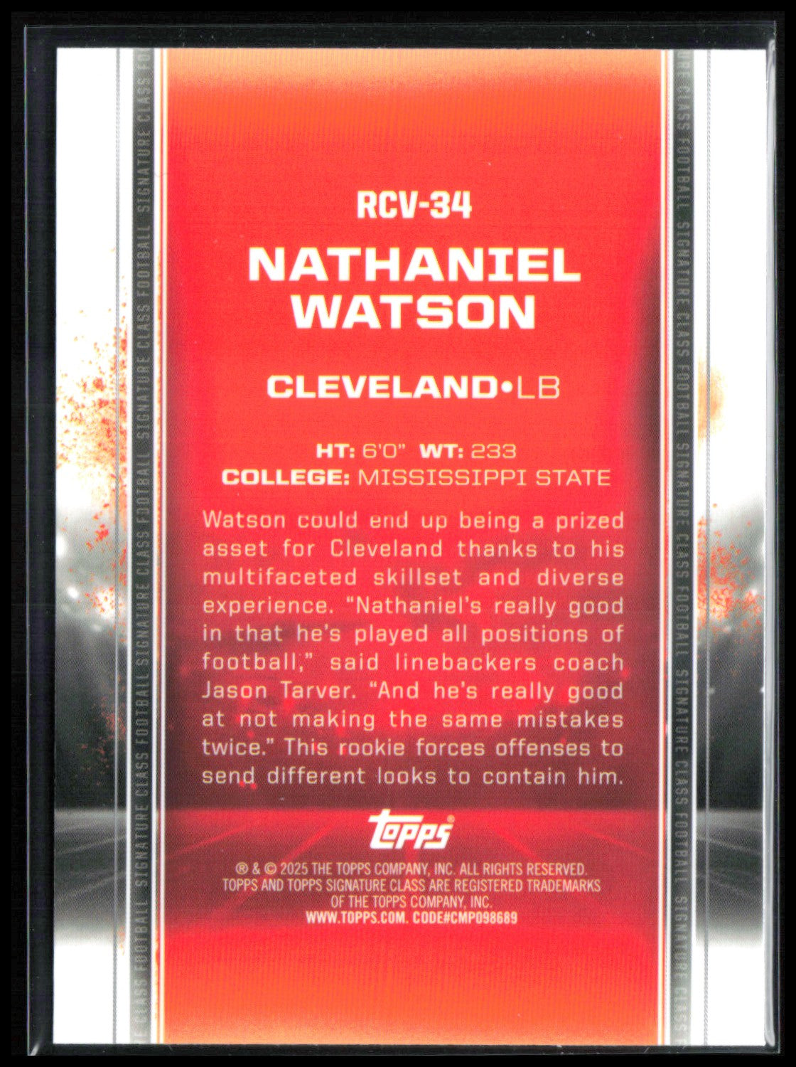 Nathaniel Watson RC /250