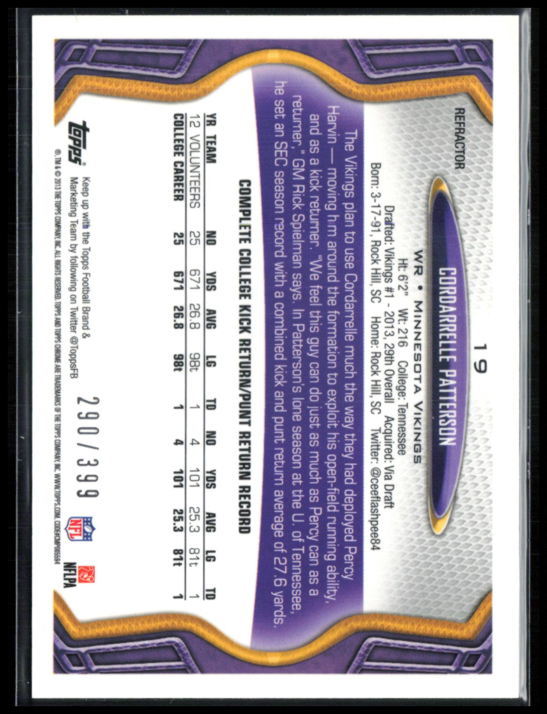 Cordarrelle Patterson RC Pink /399