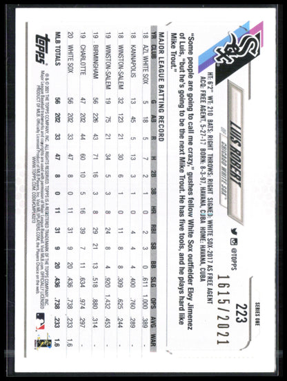 Luis Robert /2021 Rookie Cup