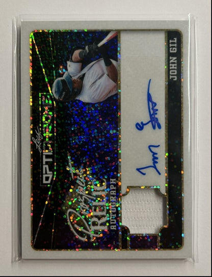 John Gil 1/1 Auto Relic Prospect Relic Autograph 2025 Leaf Optichrome
