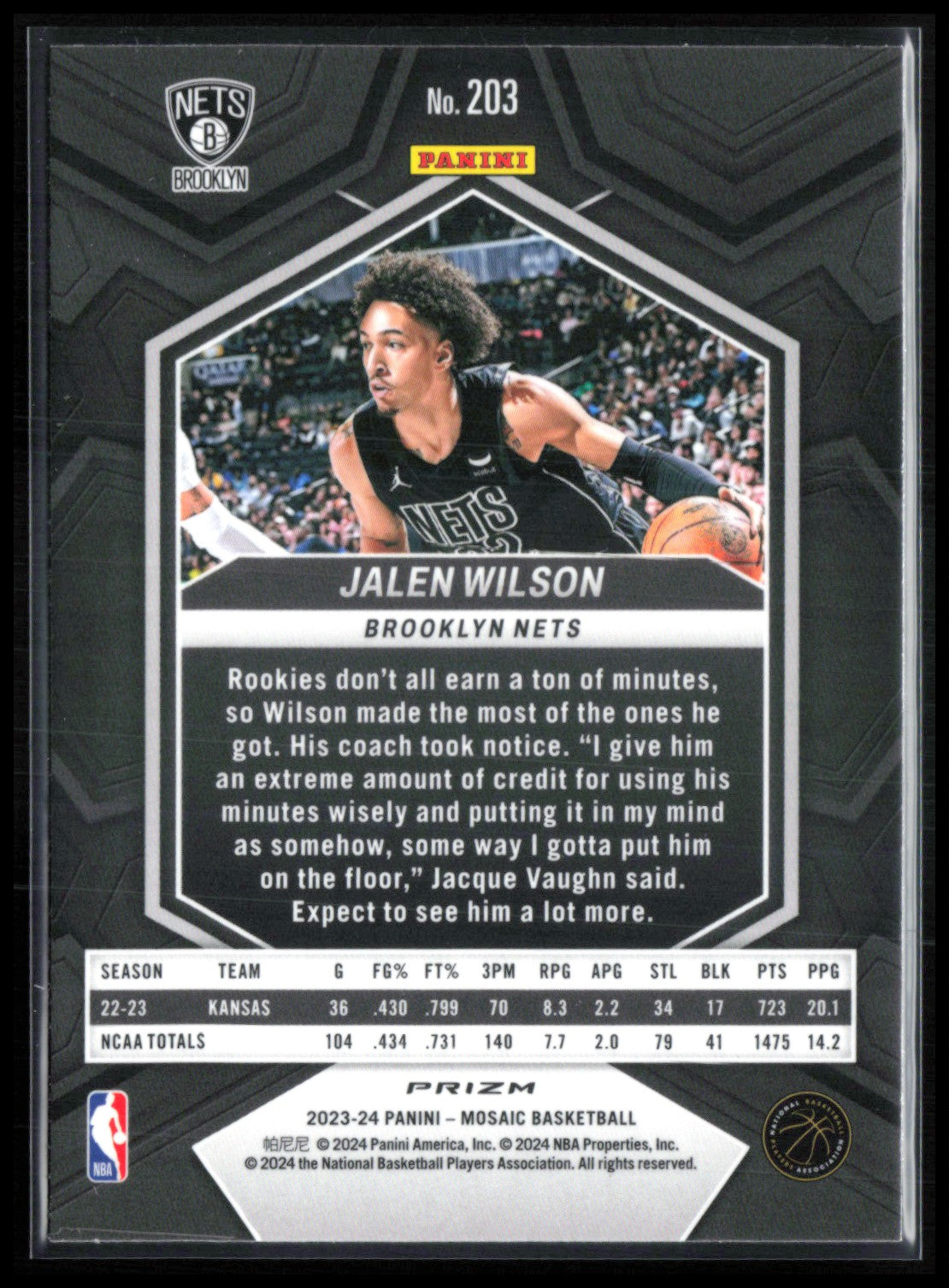 Jalen Wilson RC Holo