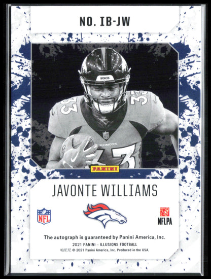 Javonte Williams RC Auto Ink Blots /99 2021 Illusions