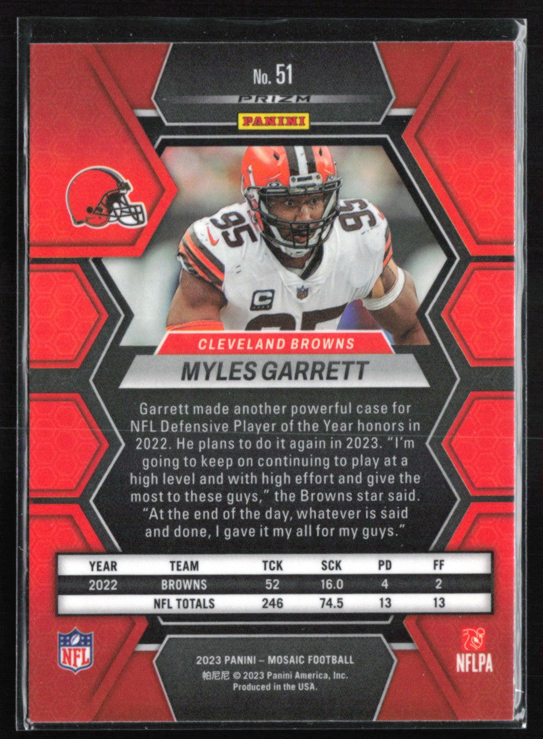 Myles Garrett Holo
