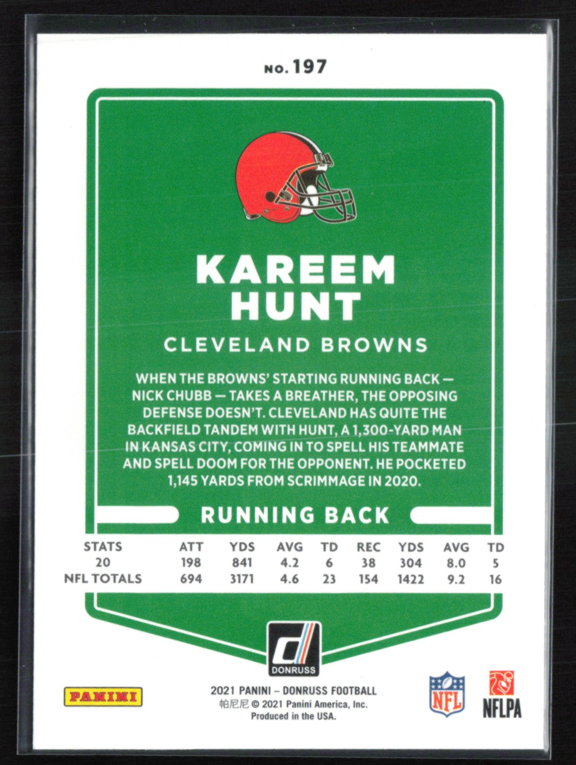 Kareem Hunt Green Press Proof
