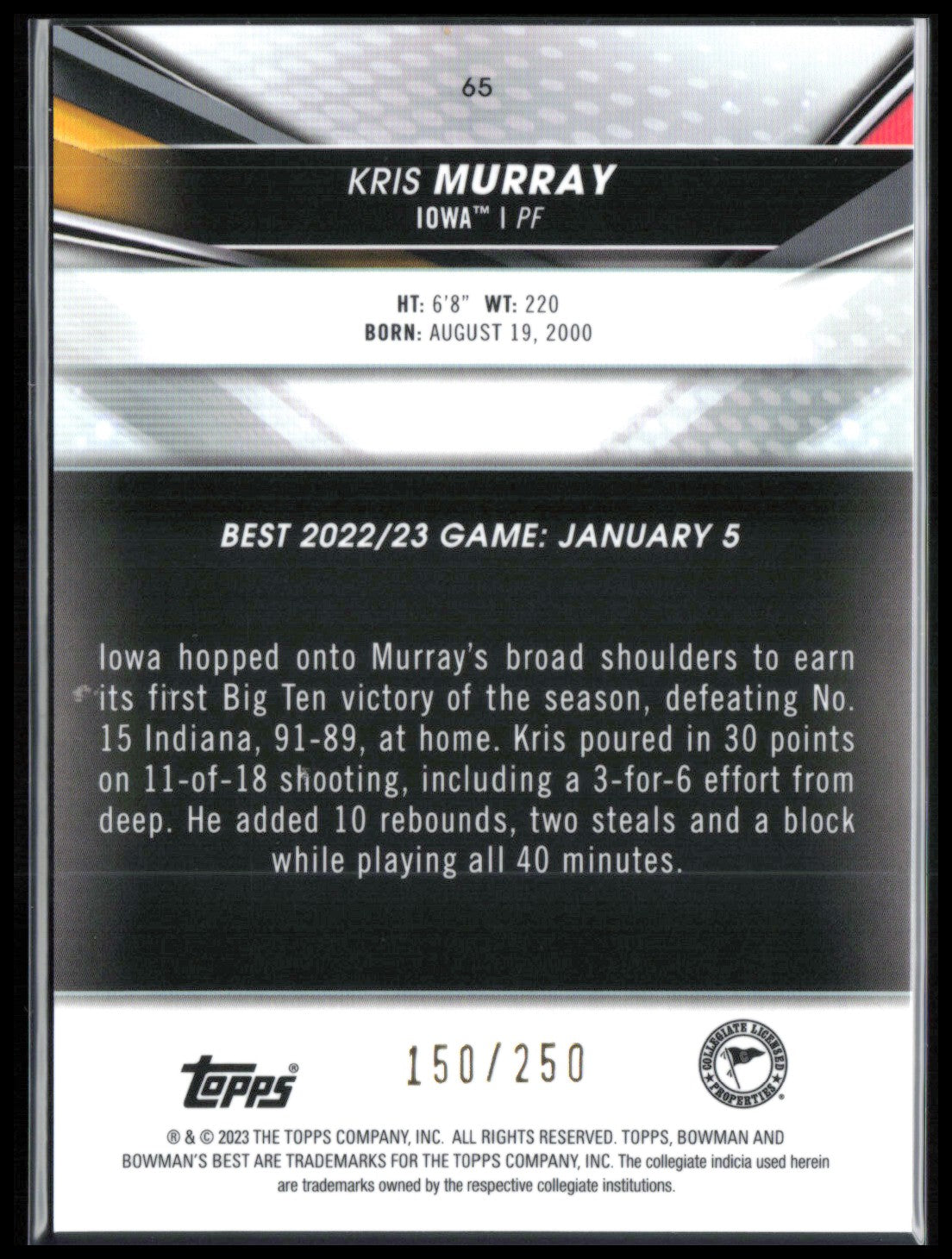 Kris Murray Purpel Refractor /250