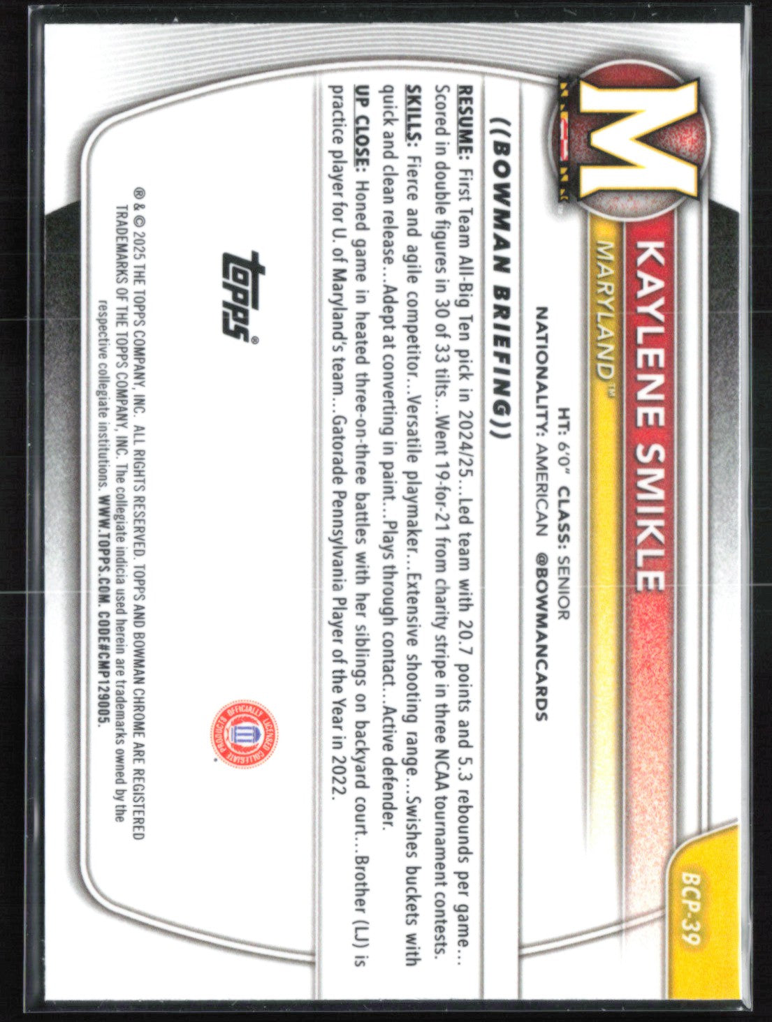 Kaylene Smikle 1st Bowman Mojo