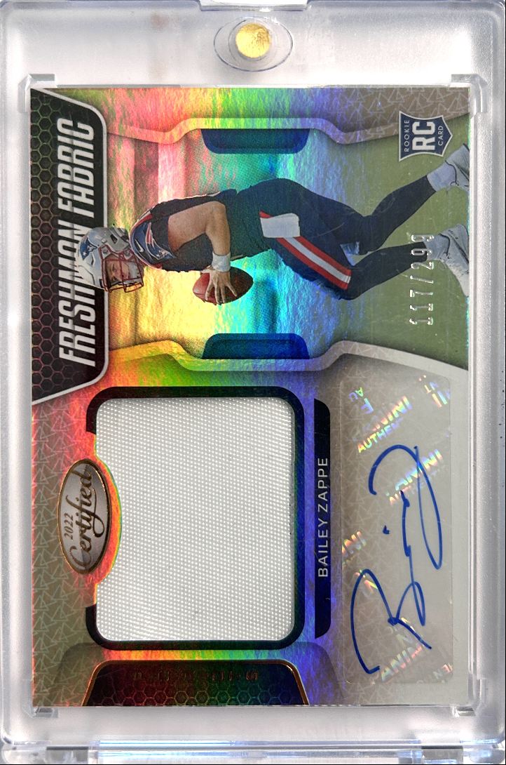 Bailey Zappe RC Patch Auto /299 Freshman Fabric