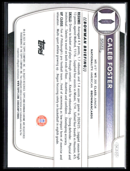 Caleb Foster 1st Bowman Mojo