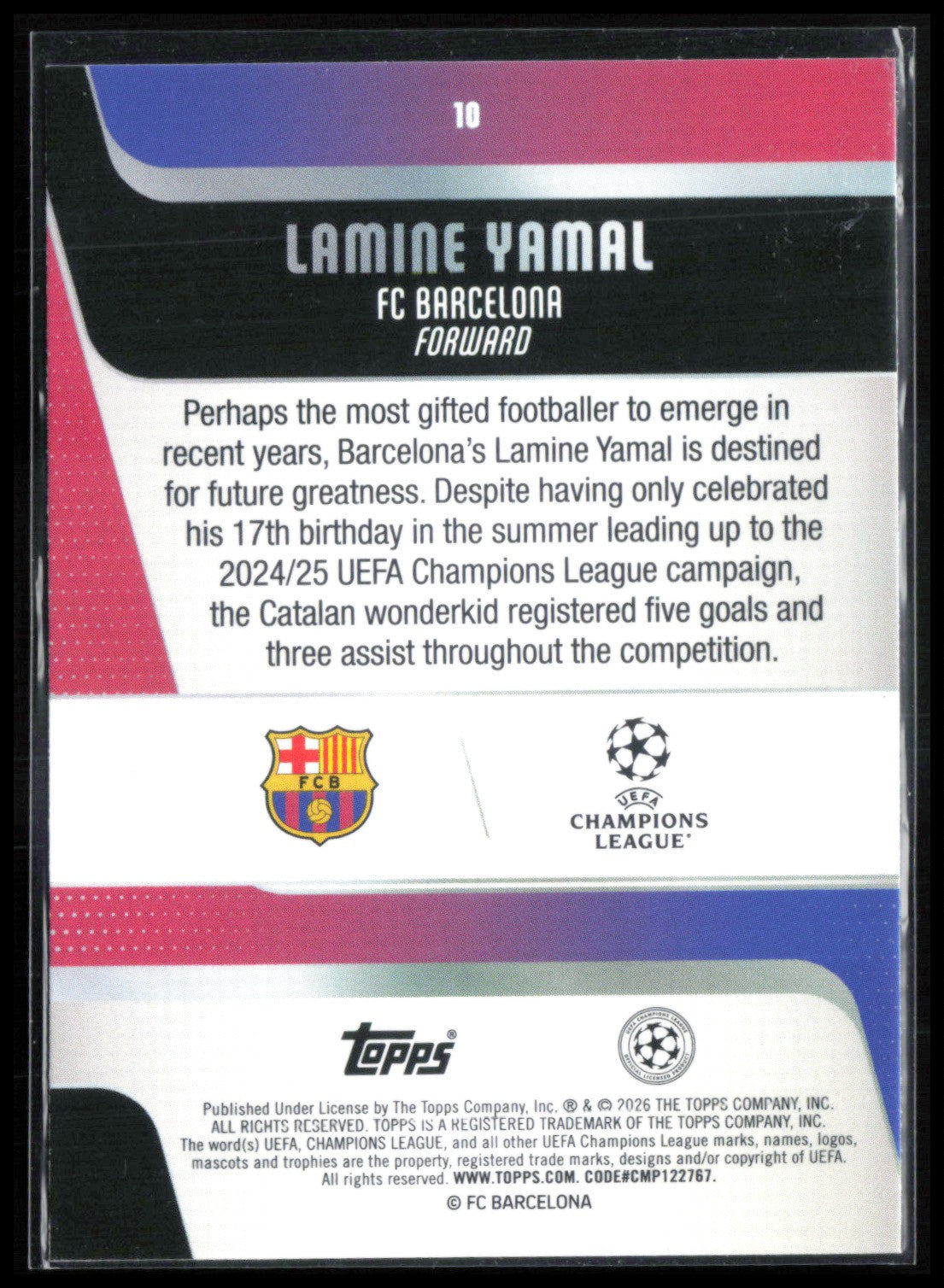 Lamine Yamal Raindrops 2026 Topps UEFA Champions League