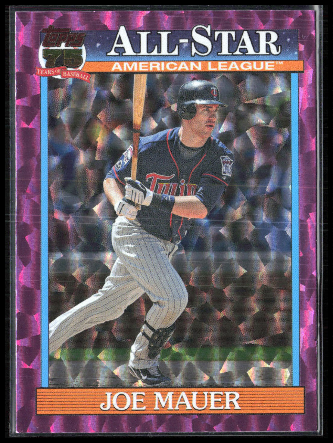 Joe Mauer Pink Crackle Foil