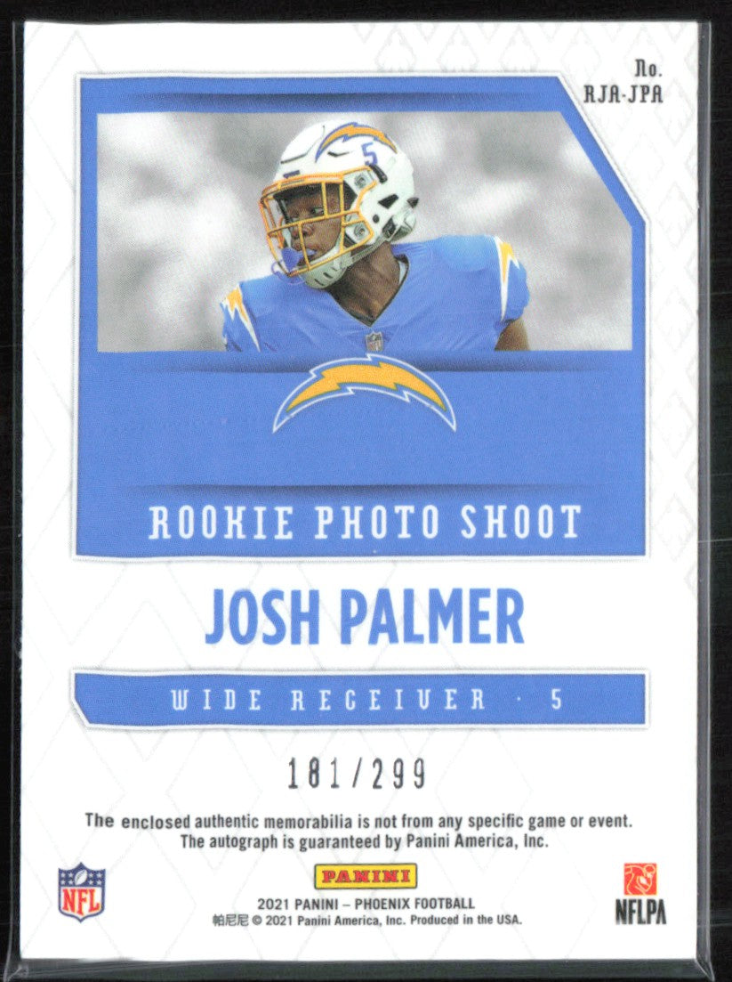 Josh Palmer RC Mem Auto /299 Rookie Photo Shoot