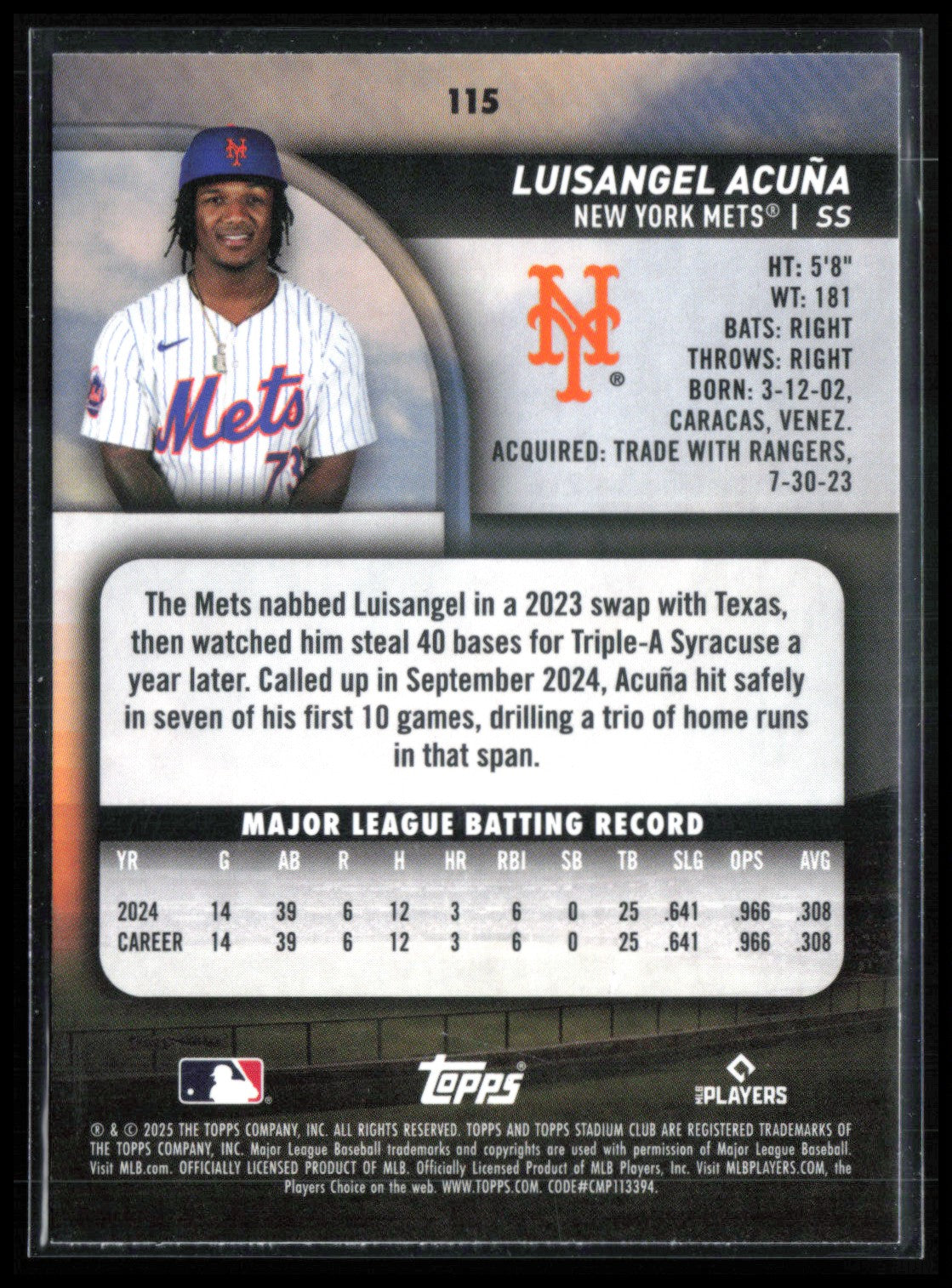 Luisangel Acuna RC