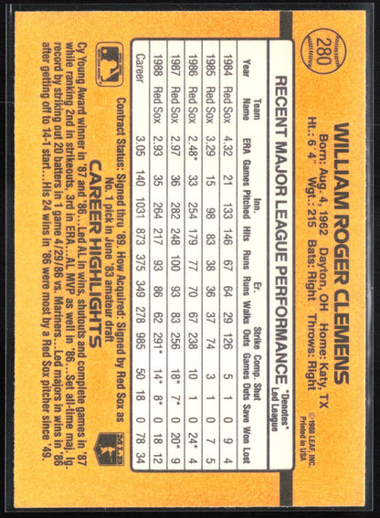 Roger Clemens 1989 Donruss