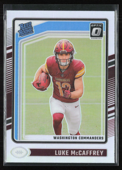 Luke McCaffrey RC Holo Optic Rated Rookie