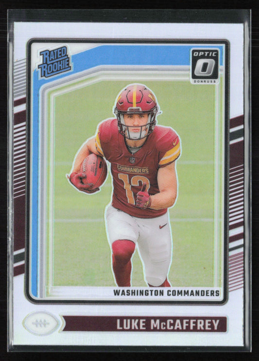 Luke McCaffrey RC Holo Optic Rated Rookie