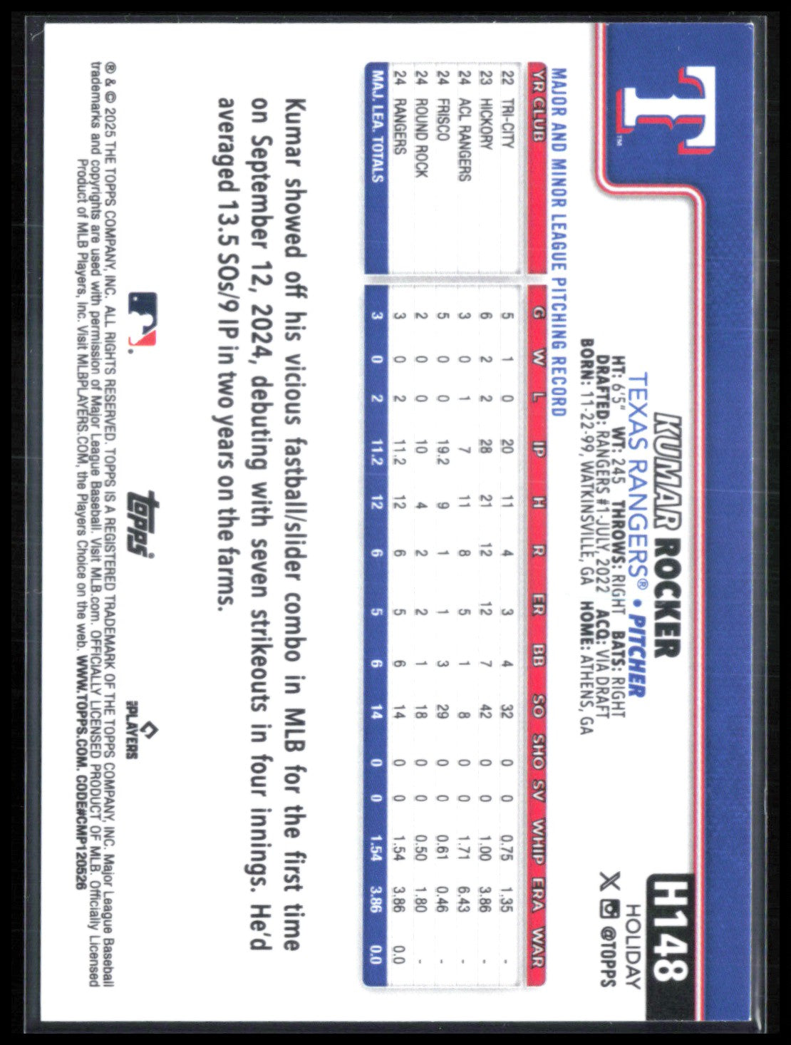 Kumar Rocker RC Blue Holiday