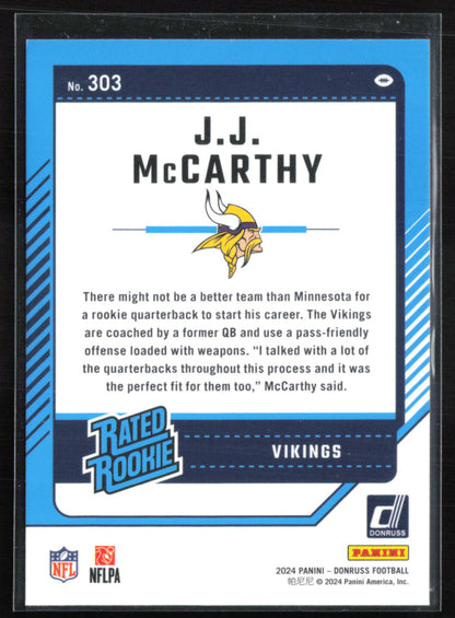 J.J. McCarthy RC Rated Rookie