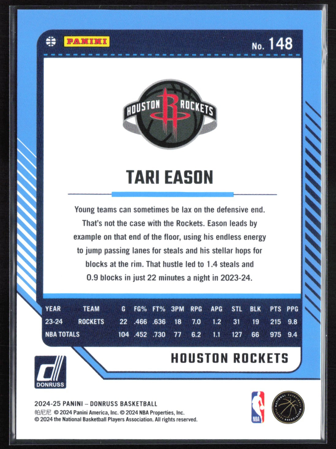 Tari Eason /75 2024-25 DOnruss