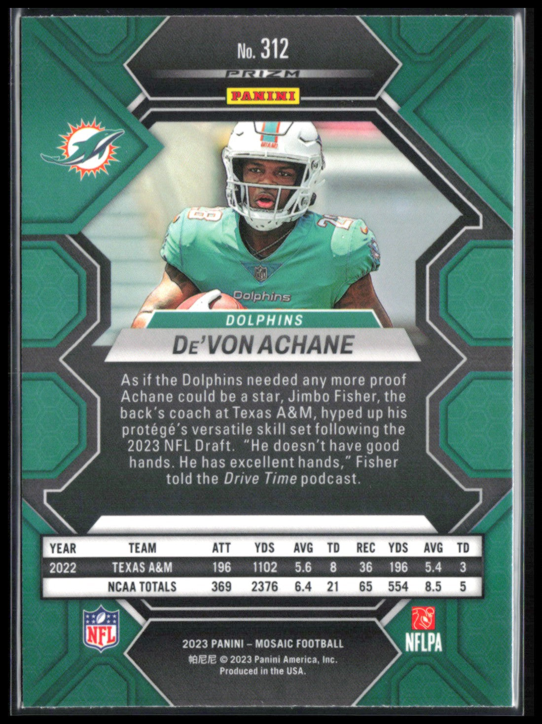 De'Von Achane RC
