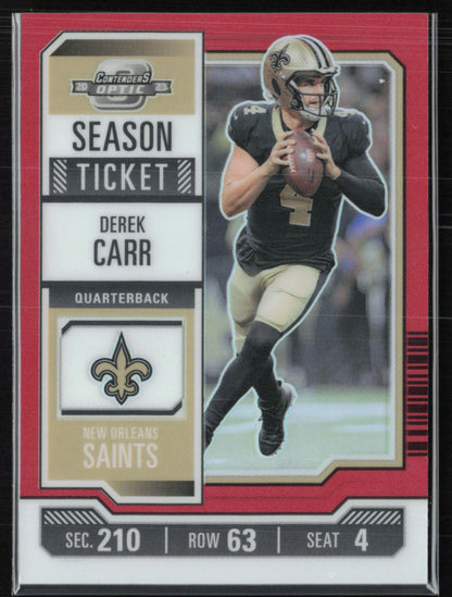 Derek Carr Red /175 Holo