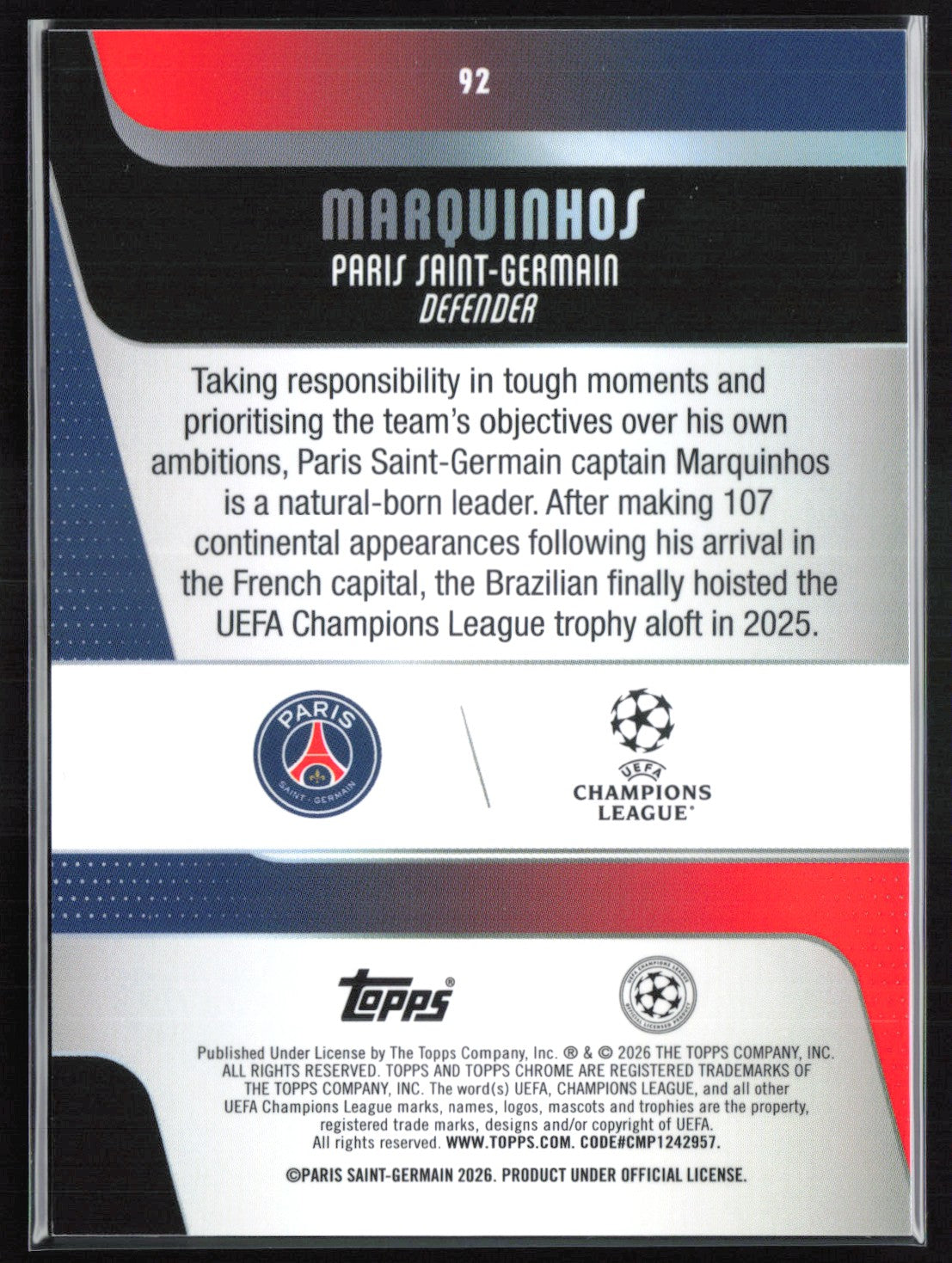 Marquinhos Purple Checker 75/75