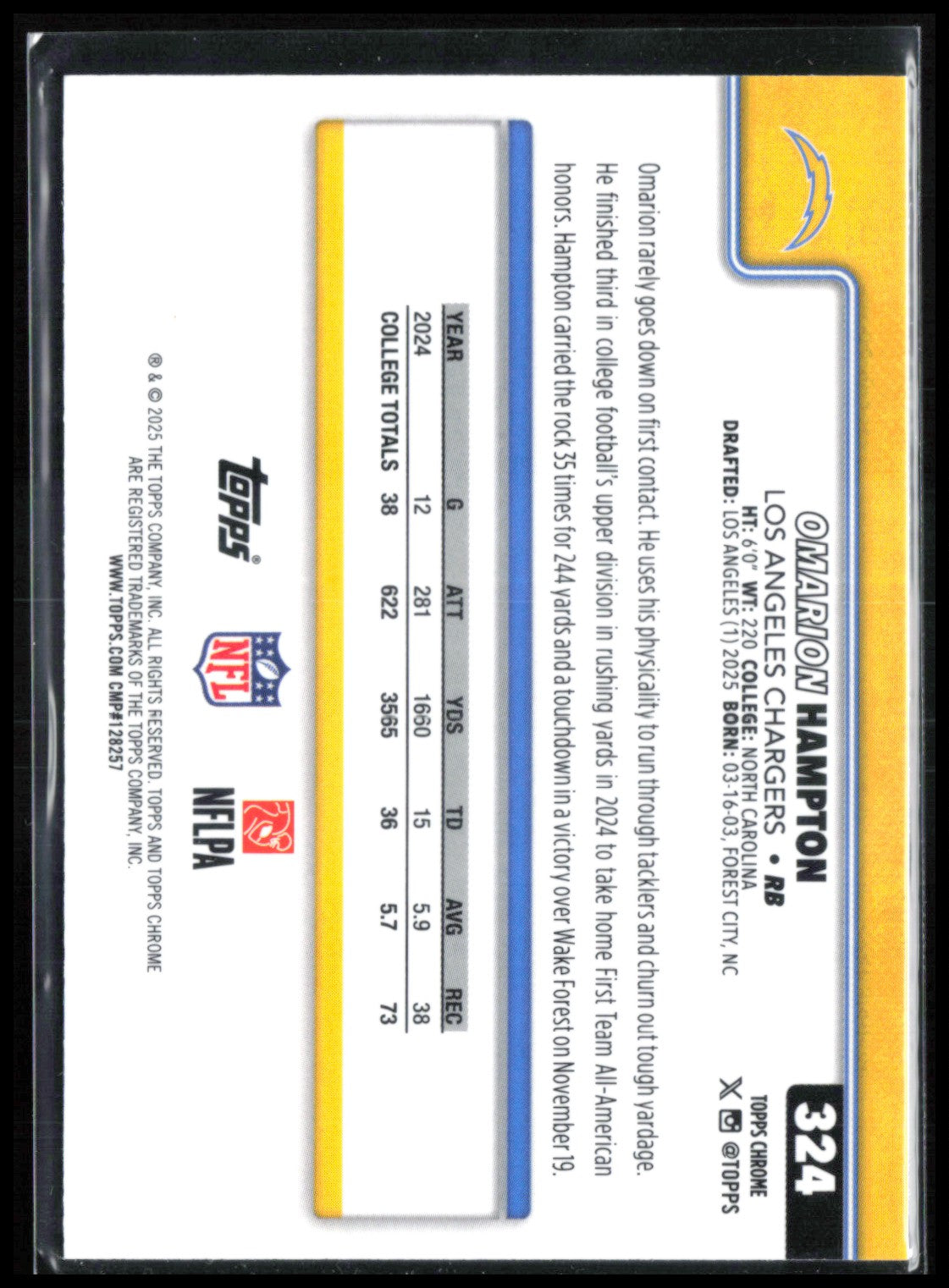 Omarion Hampton RC