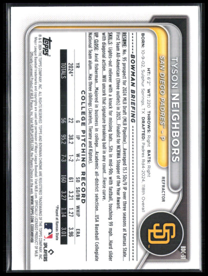 Tyson Neighbors 1st Bowman Refractor