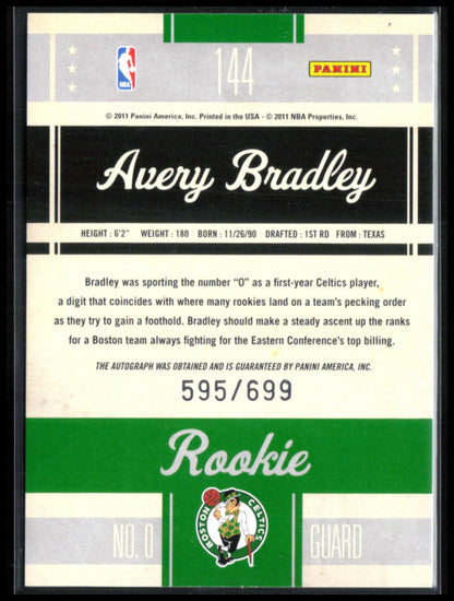 Avery Bradley RC Auto /699 2011 Panini Classics