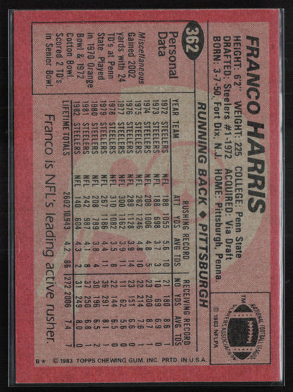 Franco Harris 1983 Topps