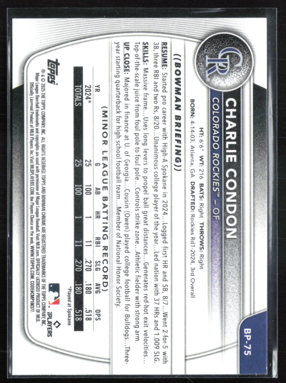 Charlie Condon 1st Bowman