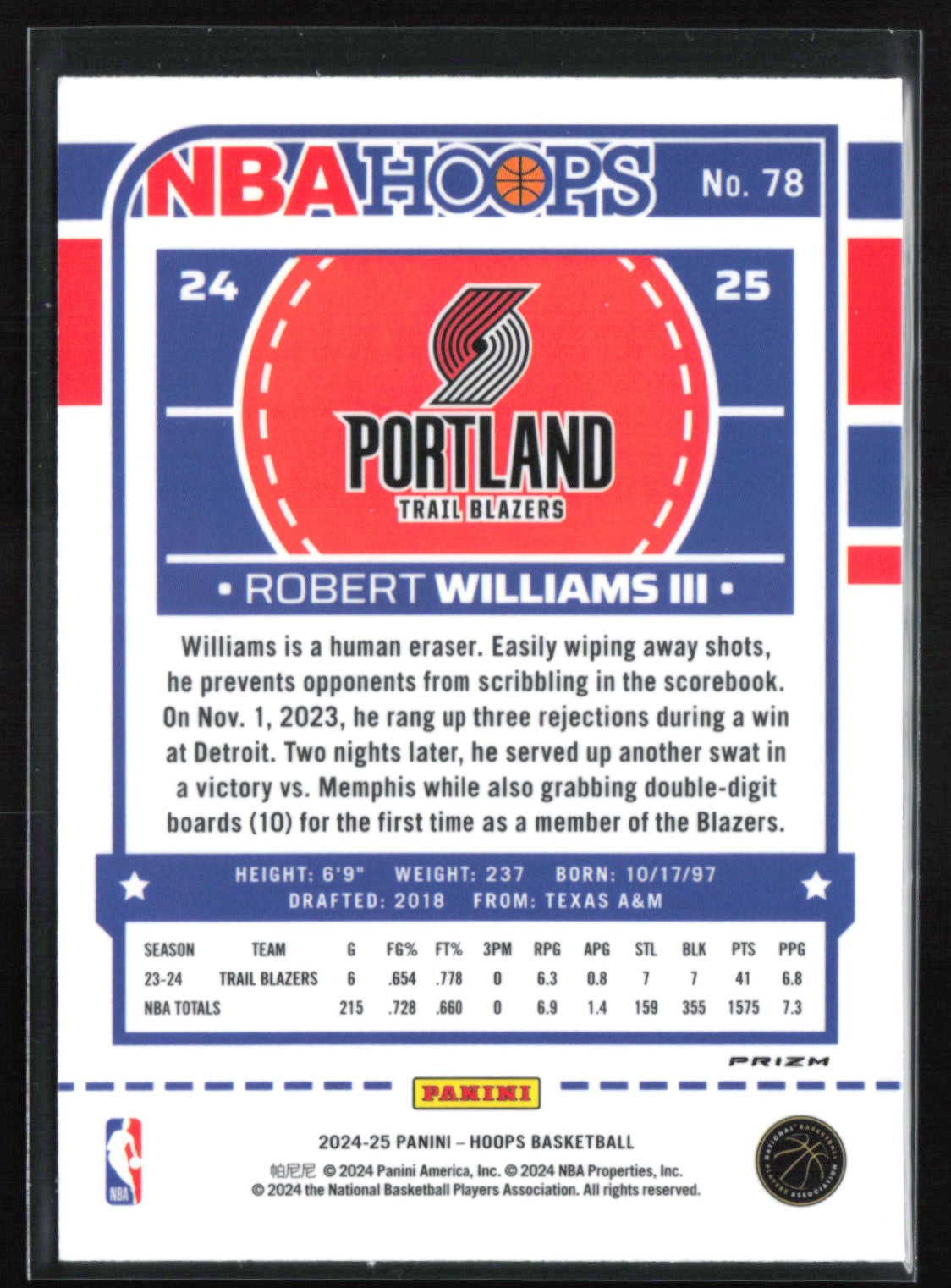 Robert Williams III Purple Winter