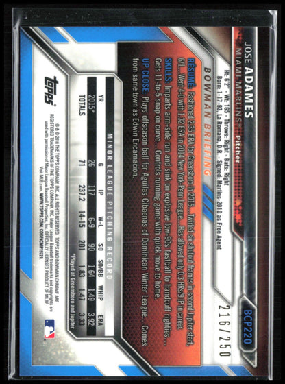 Jose Adames 1st Bowman Purple /250
