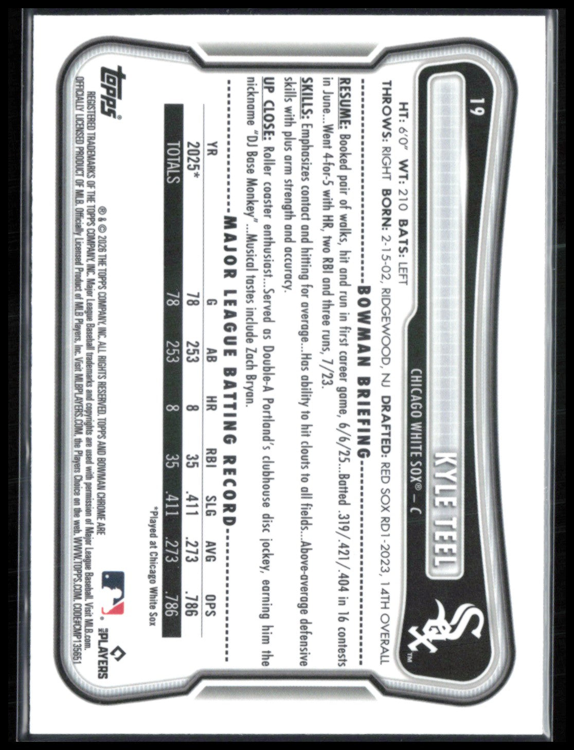 Kyle Teel RC Mojo