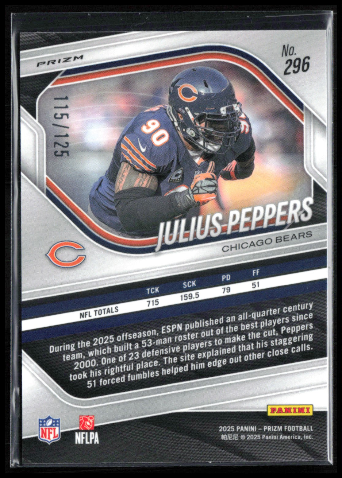 Julius Peppers Purple Prizm /125