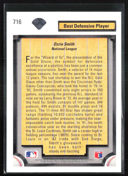 Ozzie Smith 1992 UD